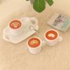 3Pcs/Set 1:12 Dollhouse Miniature Simulation Coffee Cup Spoon Tray Coffee Tray Living Scene Model Kitchen Tableware Decor Toys