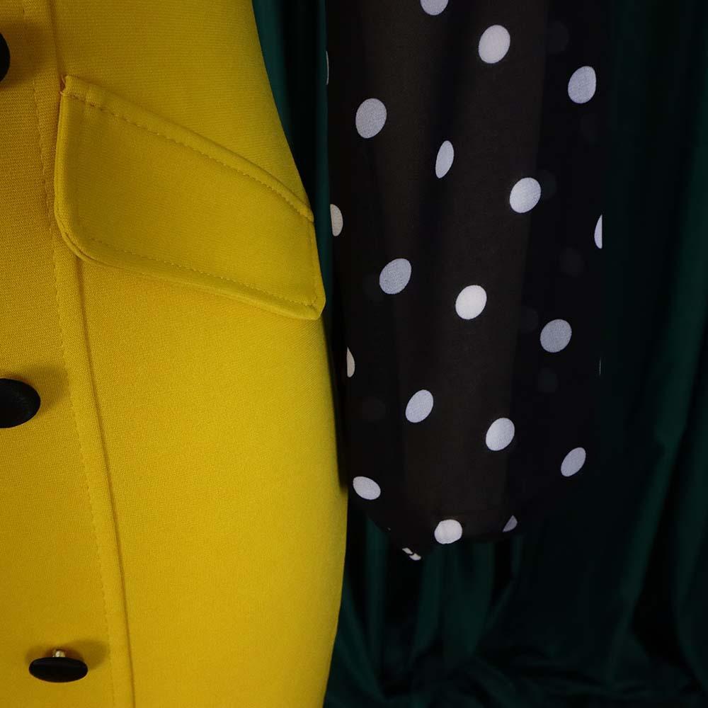 Large Size Women Spring Autumn Fashion Patchwork Polka Dot Dress Ladies One Piece Elegant Round Collar Sheath Dress