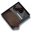 This solid color 4-piece men's tie gift set includes a brooch, corsage, and handkerchief. It's a perfect gift for Valentine's Da