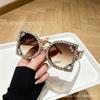 New cool diamond-encrusted large-frame square sunglasses travel photography street photography funny trend creative sunshade sunglasses