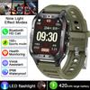 Military Grade SmartWatch Men LED flashlight Waterproof Sports Fitness Tracker Health Monitor BT Call Smartwatch For Android iOS