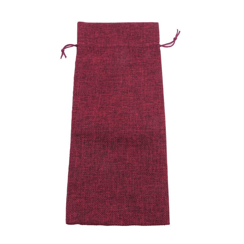 10 Pieces Burlap Wine Bags Jute Wine Bottle Bags with Drawstrings Reusable Gift Bags with Tags for Party Blind Tasting Birthday