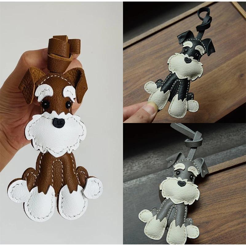 15 Styles Brand Latest Cowhide Bag Pendant & Accessories, Puppy Theme High Quality Key Chain Backpack Charms, Diy Bag Decor Gift