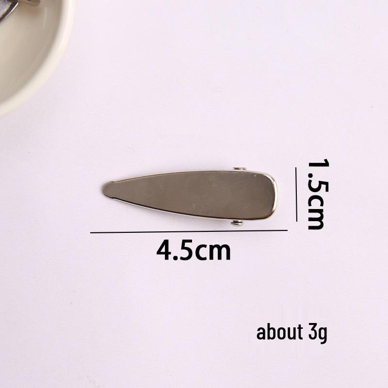 Korean Y2K Silver Side Bangs Duckbill Clip - Women's Sweet Hair Accessory