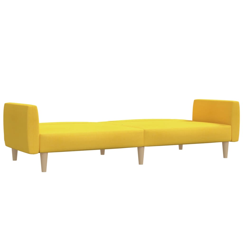 2 Seater Sofa Bed Yellow Fabric