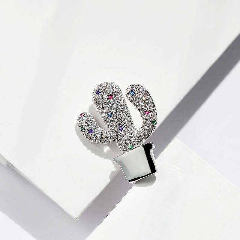 Bo Xin Yun High-End Korean Zirconium Cactus Brooch – Stylish Suit Accessory  Unique Gift Standard