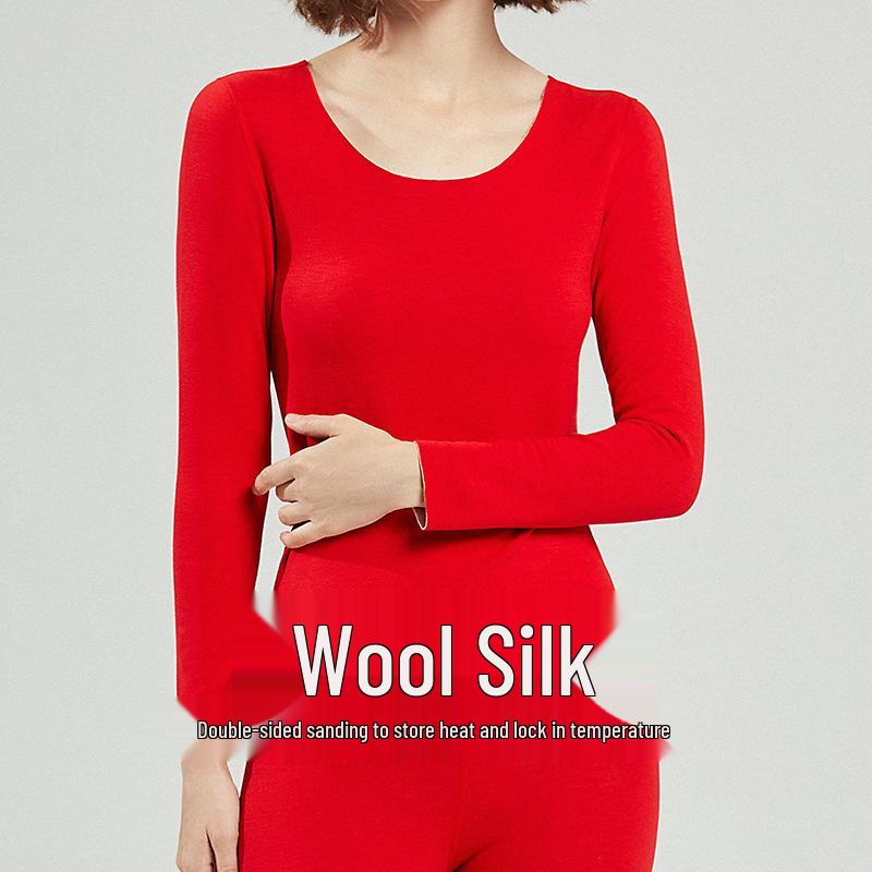 

2024 Women s Autumn/Winter German Velvet Wool Silk Seamless Thermal Top XXL