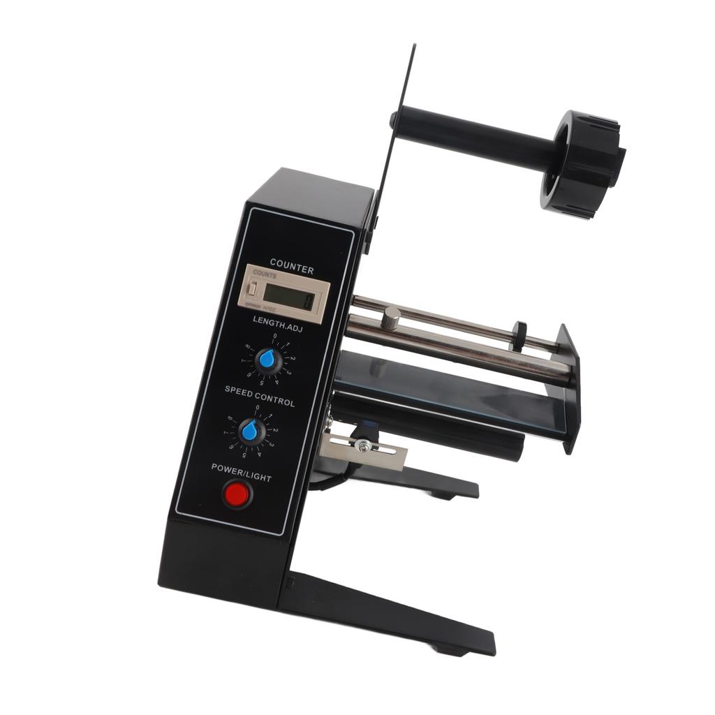 Etikettenspender Automatischer Etikettenrollenabzieher Digitalanzeige Einstellbare Geschwindigkeit Werkzeug EU-Stecker 220V