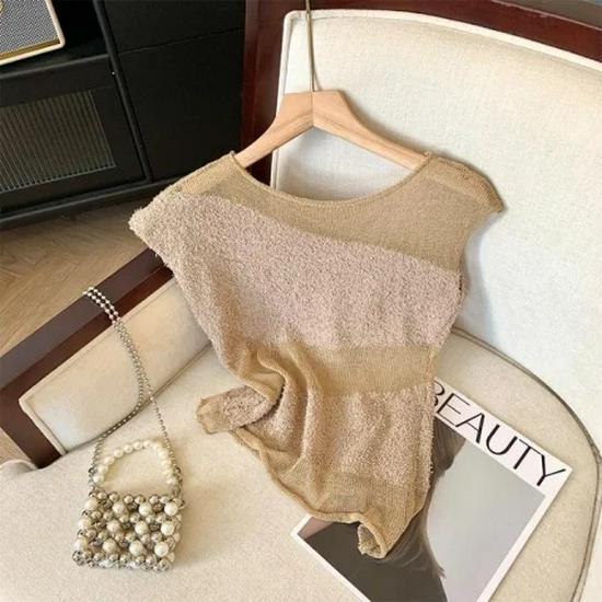 

Женский свитер большого размера с нерегулярным вязаным пэчворком из ледяного шелка One Size [Premium Version]