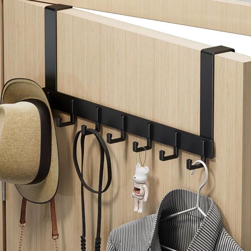 Heavy Dutys Over Door Hangers Wall Mounted Organizer Rack for Coat Towel Bag 5 Hooks Use Coat Hooks Jackets Jewelry