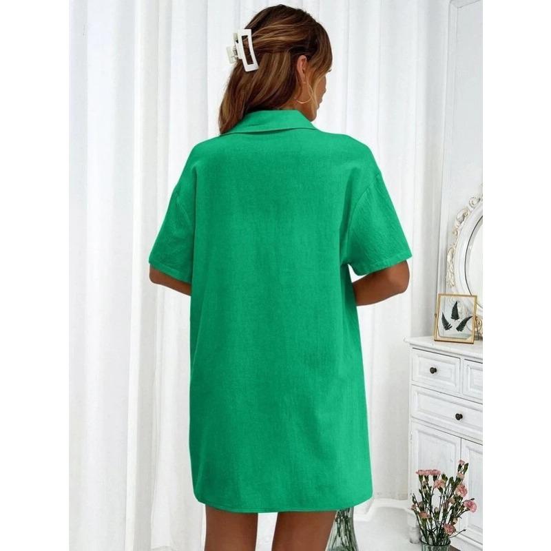 Damenmode Casual Sommer Frühling Einfarbig Druck Kurzarm POLO Kragen Blusen & Hemden Hosen Hosen Anzüge