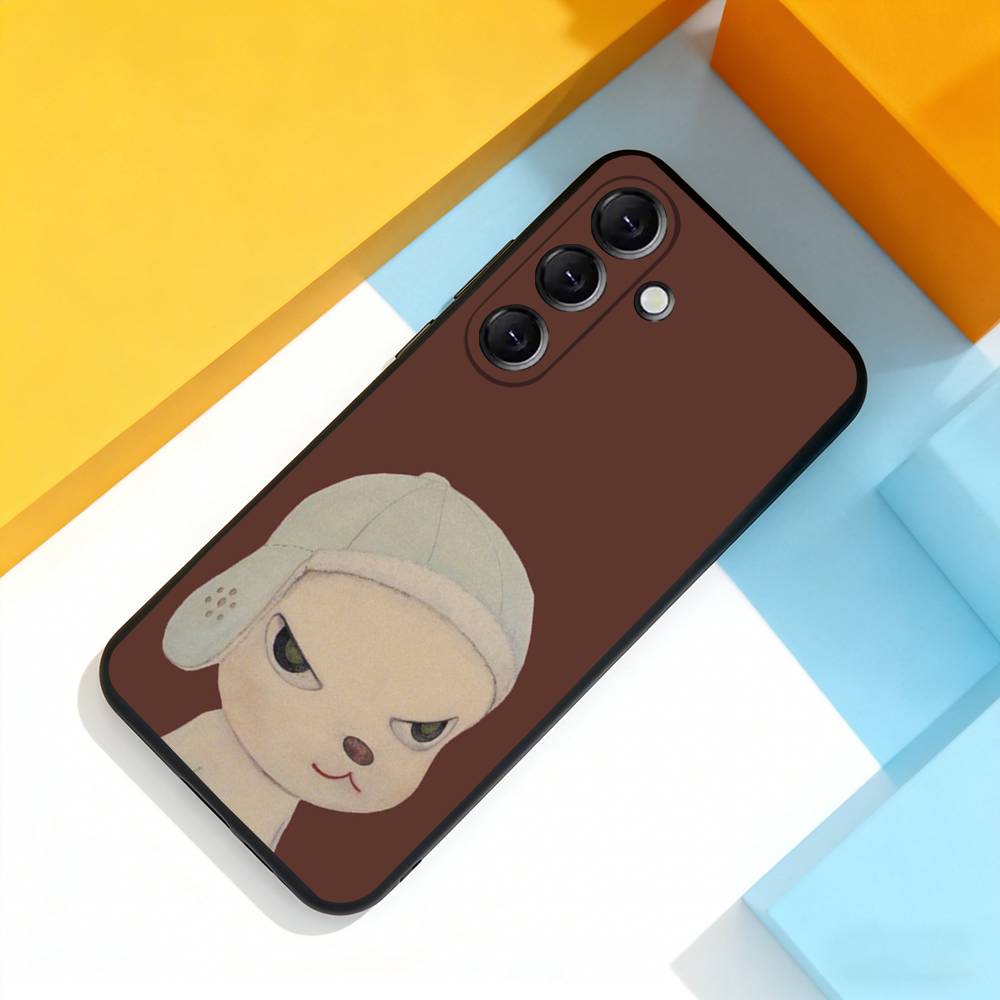 Y-Yoshitomos Art N-Nara Cute Phone Case For Samsung Galaxy A 73,72,51,53,52,71,22,5G,Note,J7,8,9 Soft Precise Hole Black Cover