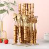 8/16/24pcs Creative Bamboo Cutlery Sets 304 Stainless Steel Steak Cutlery Tableware set Spoon and Fork Kitchen Dining Bar