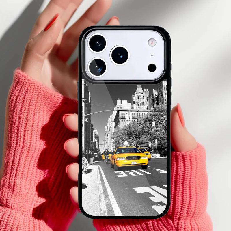 NYC Yellow Taxi Cabs Phone Case for iPhone 17 Air 16e 15 14 13 Pro Max Back Cover for 12 11 Pro Coque