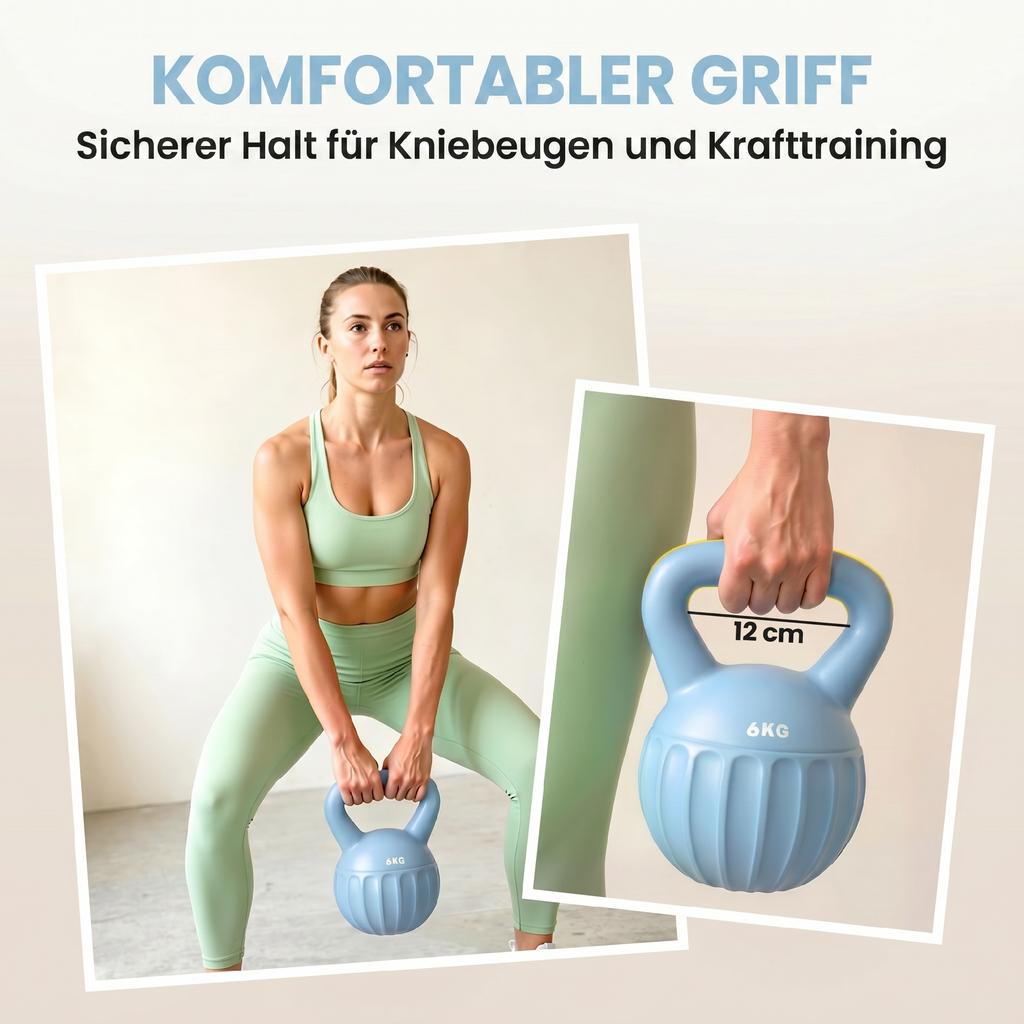 Kettlebell for Strength Training Kettle Bell with Non-Slip Handle 6 kg Blue