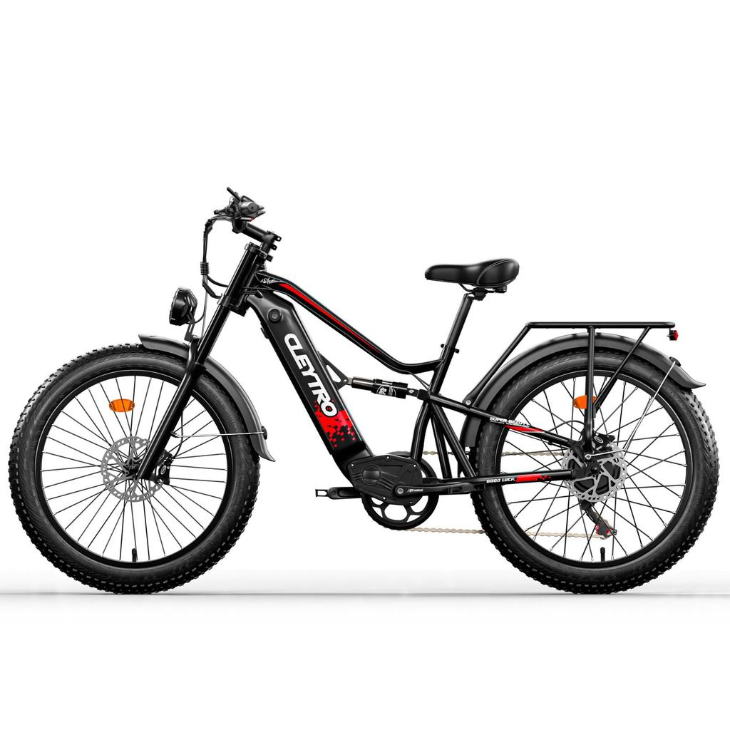 Bicicletta Elettrica Cleytro ES7 con Doppia Sospensione, Batteria 48V 18AH, Cambio Shimano a 7 Velocità, Freni a Disco Idraulici