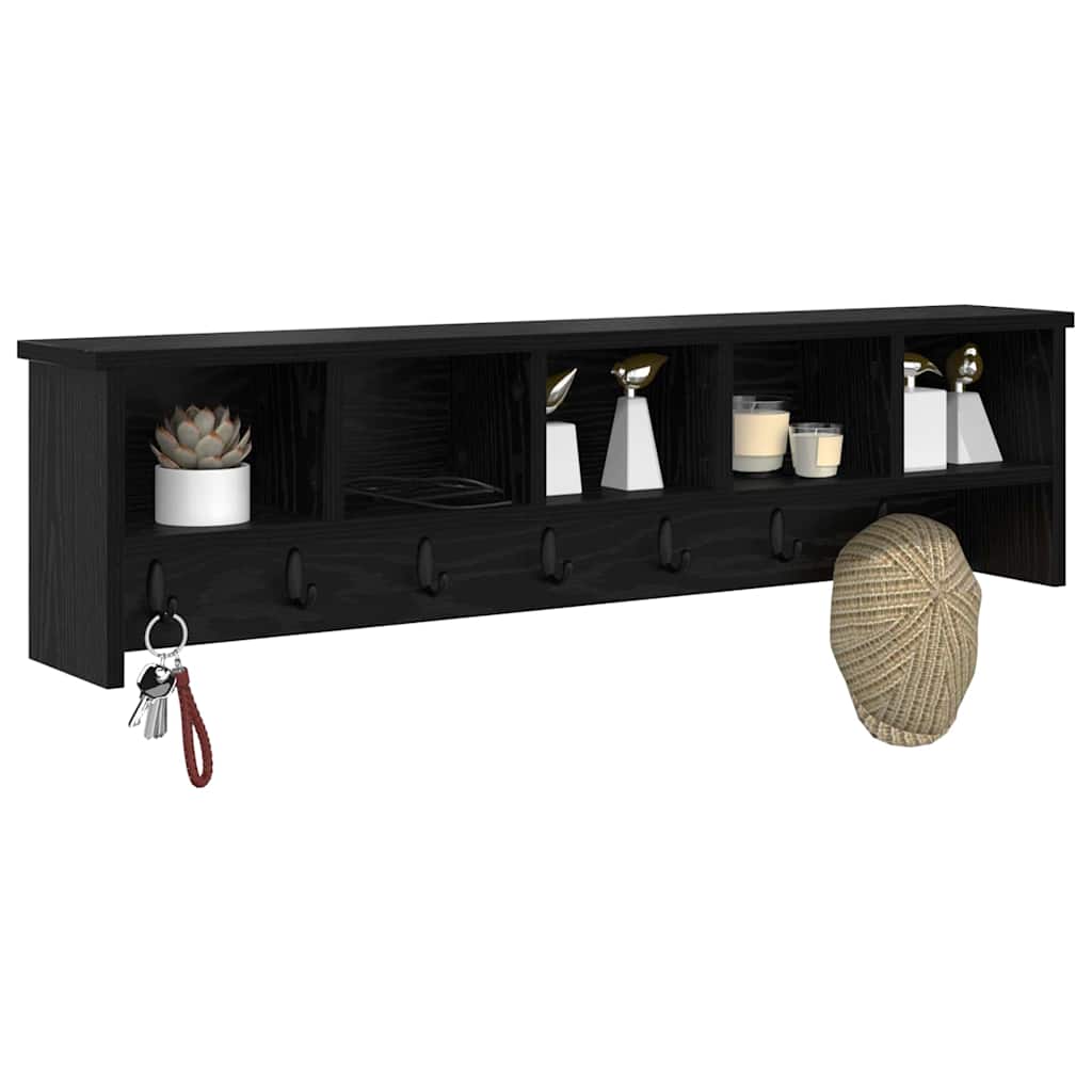 Wall Mounted Nightstand Black Oak Effect 100 x 16 x 26 cm