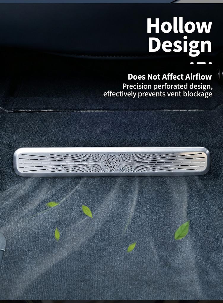 For ZEEKR 9X Seat Under Air Outlet Mask Air Conditioning Anti-Clog Anti-Dust Cover Stainless Steel Interior Accessories