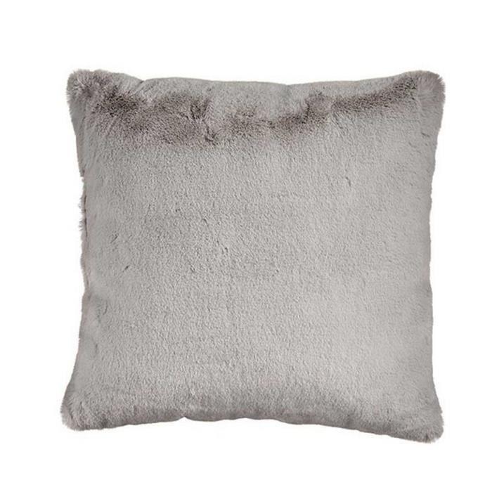 Coussin - Synthétique - Gris - 40 x 40 cm - Texture douce - Design contemporain