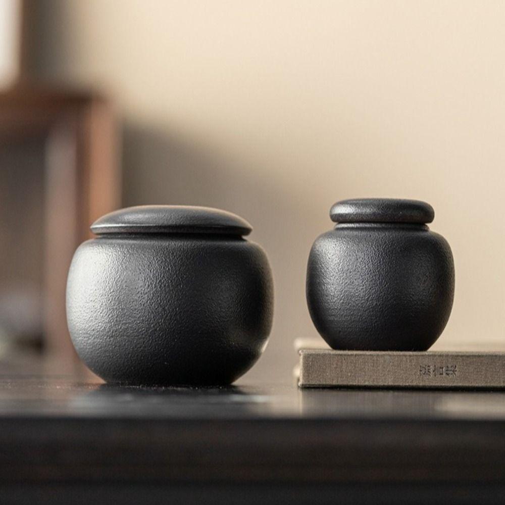 Elegant Pu'er Tea Storage Box Ceramic Tea Cans Multi-function Tea Sealed Jar  Friends