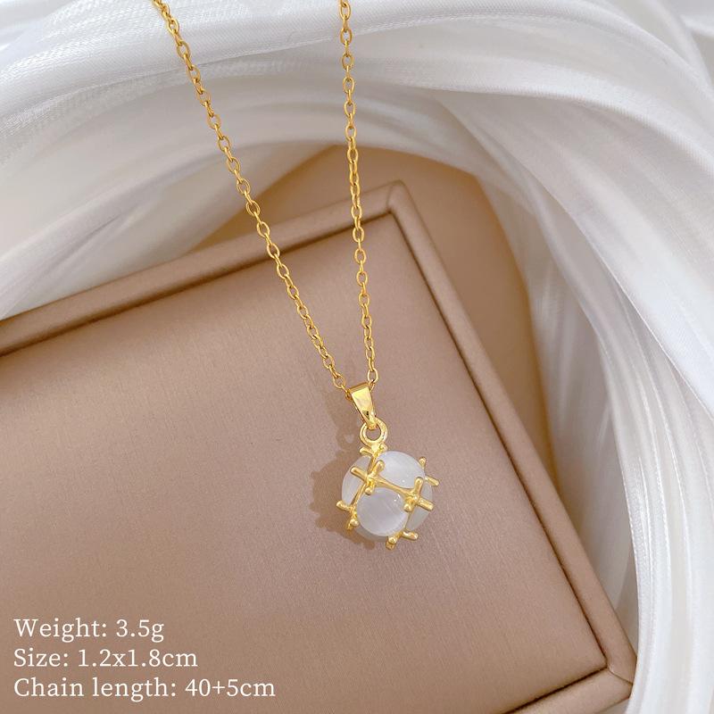 Multi-Element Style Copper Micro-Inlaid Necklace Combination Female Real Gold Electroplated Exquisite Collarbone Chain