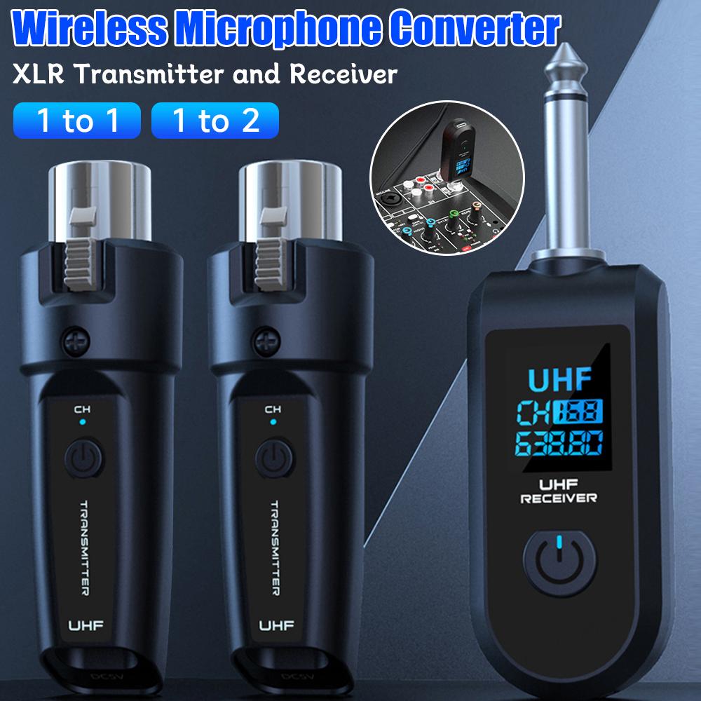 Système Émetteur Récepteur Micro Sans Fil UHF Système Adaptateur XLR pour Microphone Dynamique Guitare Mélangeur Audio Système PA DGNOG
