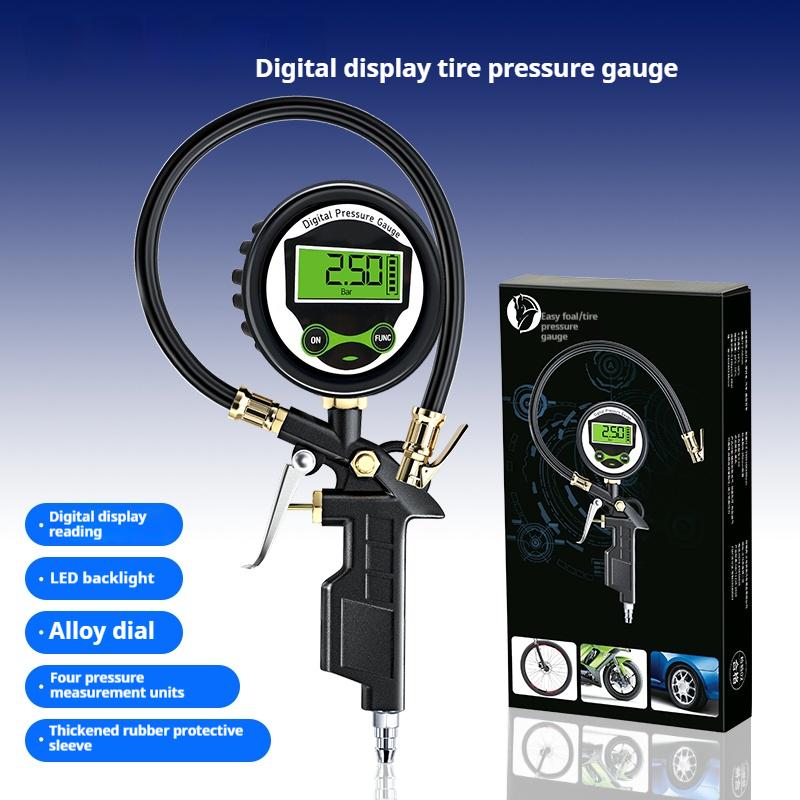 Car Tyre Air Pressure Gauge Tire Inflator Tire Pressure Pneumatic Tool Gauge Compressor Pressure Gauge 0-220psi LCD Display