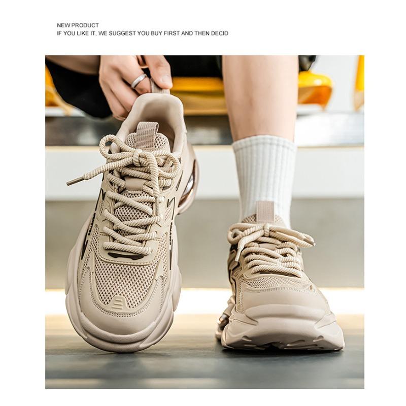 Men's Summer Breathable Trendy Versatile Thick-Soled Sports Casual Running Dad Shoes.