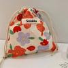Sacchetti in Tessuto di Cotone Floreali Piccoli con Coulisse Organizer per Rossetto Articoli da Toeletta Trucco Sacchetti Portamonete Borsetta Chiavi Auricolari Sacca di Stoccaggio