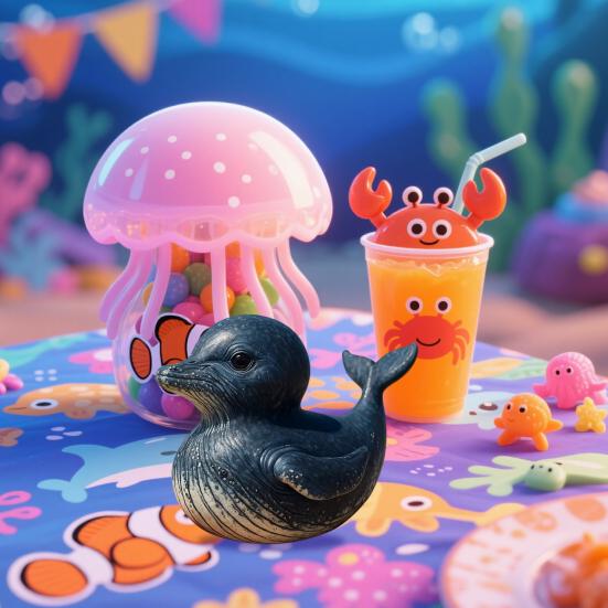 Sea Animal Duck Figurine Turtle Shark Dolphin Whale Duck Beaver Octopus Statue Sculpture Home Office Desktop Car Dashboard Decoration Ornament