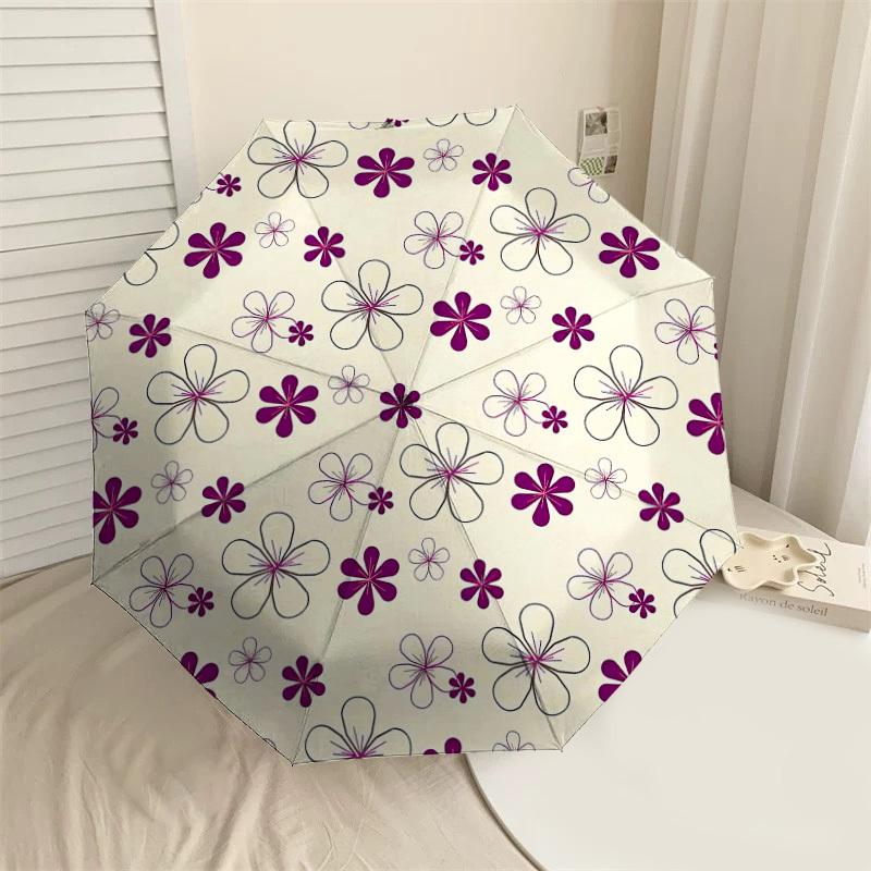 

1PC Flower Pattern Umbrella-8-Rib Reinforced Portable Folding Travel Suitable for All Seasons Outdoor Daily Use Is an Ideal Choice -F327