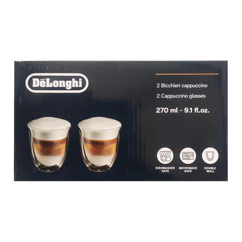 Стеклянные двойные кофейные чашки Delonghi (2-Pack) Китайская вилка (адаптер в комплекте)