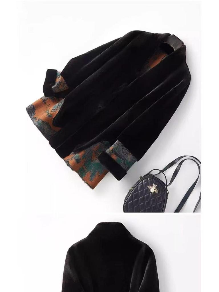 Mom's Reversible Faux Fur and Leather Coat - Women's Winter Fashion for Mid-Aged & Elderly