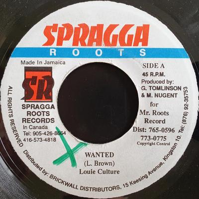 7inch Record LOUIE CULTURE / GEORGE NOOKS - Wanted / Just One Moment NONE Spragga Roots 2000 Jamaica Reggae, Ska & Dub Used