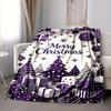 1Pc Purple Christmas Celebration Flannel Blanket, Soft And Comfortable, Casual Warm, Camping Travel, Christmas, Halloween Xmas Gift. G1268