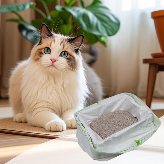 7 Pcs Cat Litter Bag 7-Day Sifting Litter Bag Tear Resistant Pet Waste Bag with Drawstring Leakproof Heavy Duty Liners for Most Litter Boxes