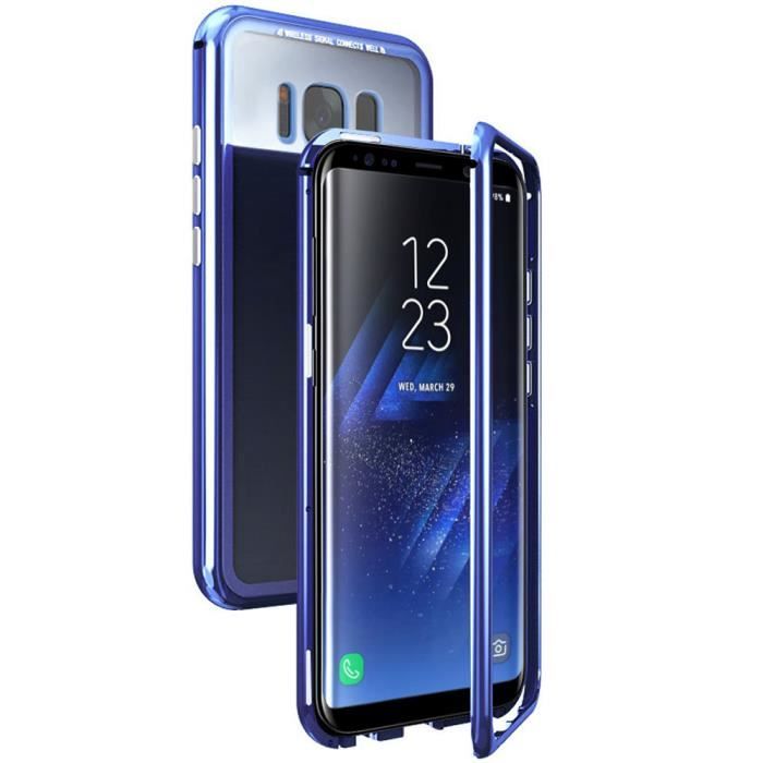 Coque - SECONDLYN - Galaxy S8 Plus - Aluminium - Verre Trempé - Protection Anti-Chocs