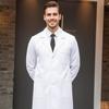 White Mechanic Shop Coat for Men Long Sleeve Durable Workwear Uniform