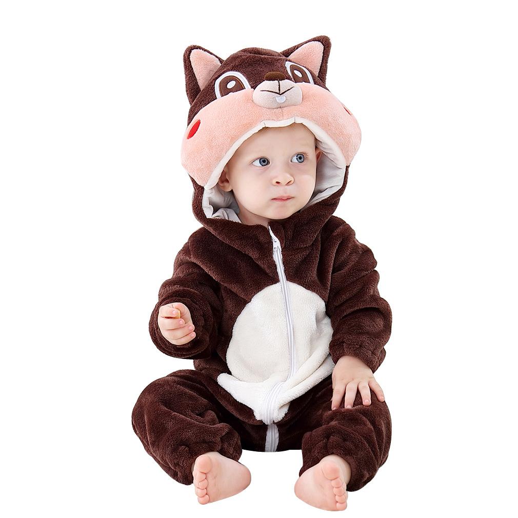 Pajamas Easter Rabbit Baby Rompers Winter Hooded Flannel Sleepwear Toddler Infant Animal Pyjamas Girls Boys Clothes