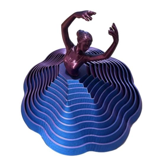 3D Printed Ballet Dancer Ornaments Spinning Ballet Girl Sculpture Rotational Movement Elegant Desk Decor for Home Office Creative Spaces Gifts