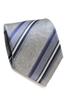 [SIMON CARTER] Simon Carter Paisley Stripe Silk Tie (Gray Silver)