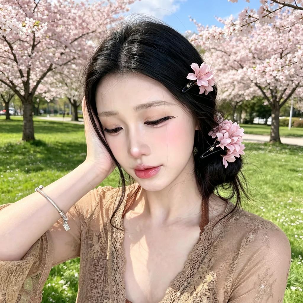 Spring And Summer Hui Orchid Grab Clip Super Fairy White Flower Hairpin Female Premium Shark Grab Clip Headgear Hair Accessories