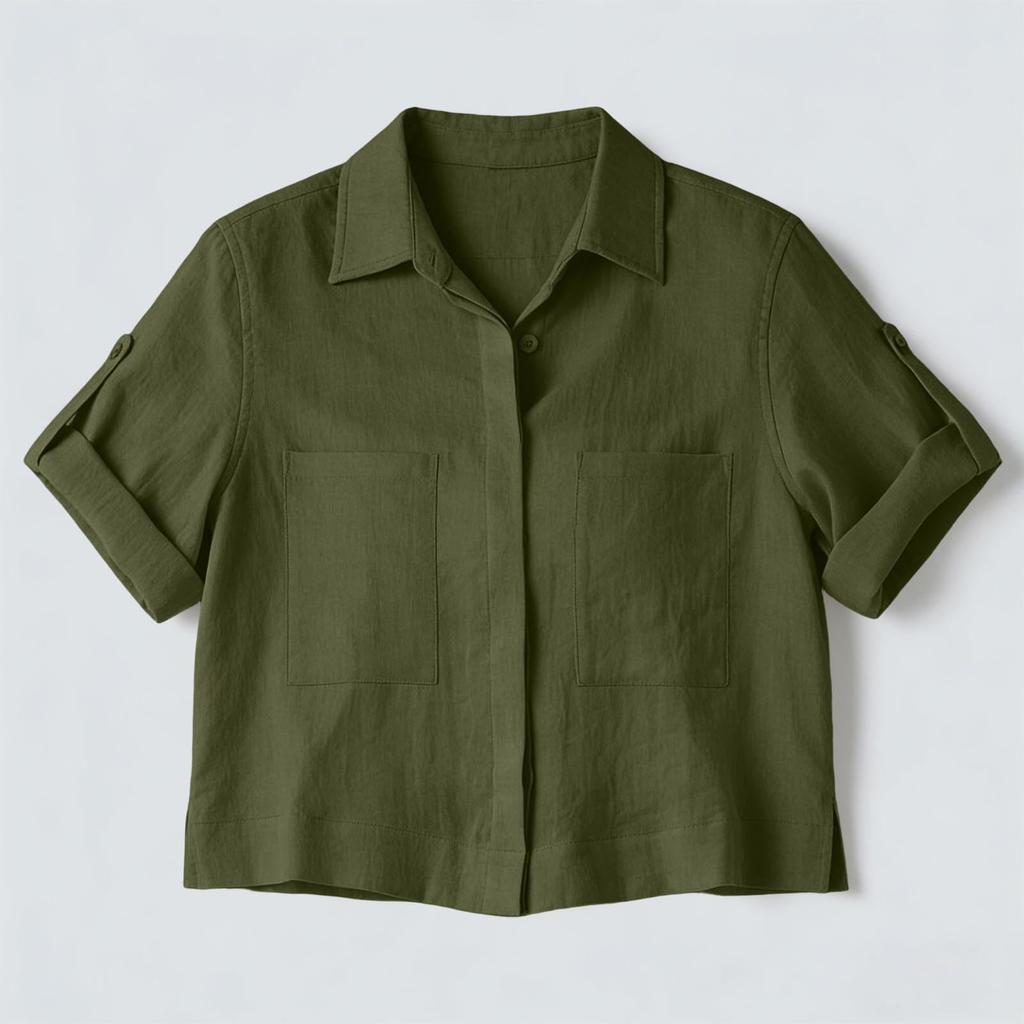 Top Primaverili da Donna Camicetta Casual a Bottoni Manica Corta Camicie Estive da Donna Vestibilità Larga Camicie Estive da Donna