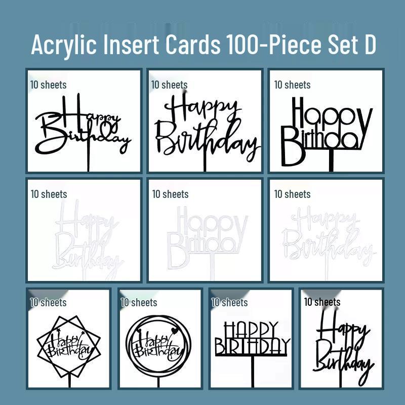 50-Pack Acrylic 'Happy Birthday' Cake Toppers - Popular Party Decorations with Free Shipping