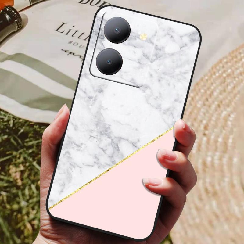 Para Capa Vivo Y36 5G Capa Preta À Prova de Choque Silicone Macio Capas Traseiras Para Vivo Y36 4G V2247 Capa de Telefone Y 36 5G Capa Leão Lobo