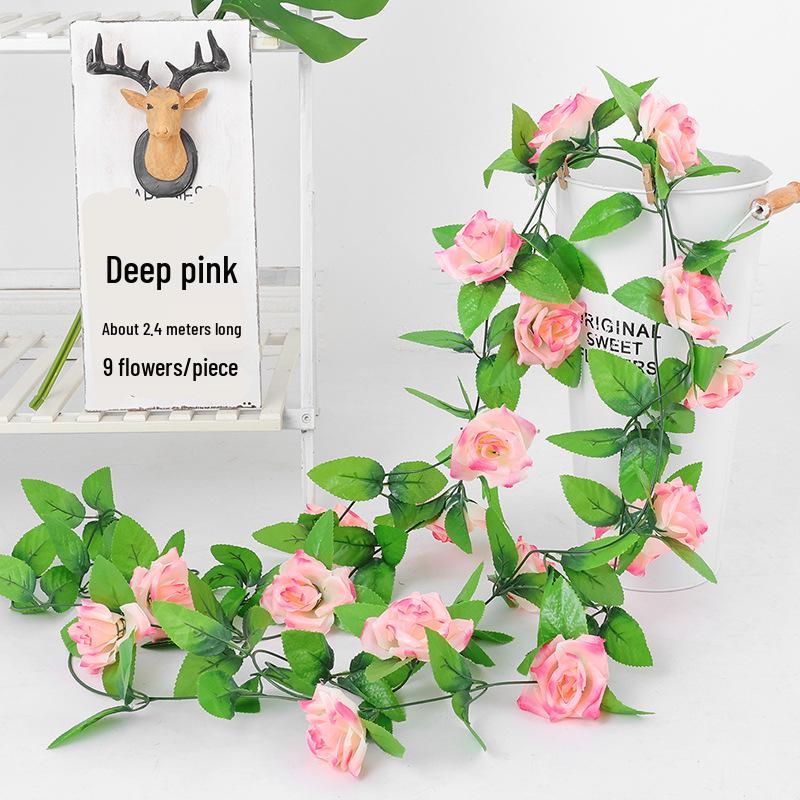 Künstliche Kirschblütenranke - Seidenblume mit 45 Rosenknospen zur Decken- oder Wandhängedekoration