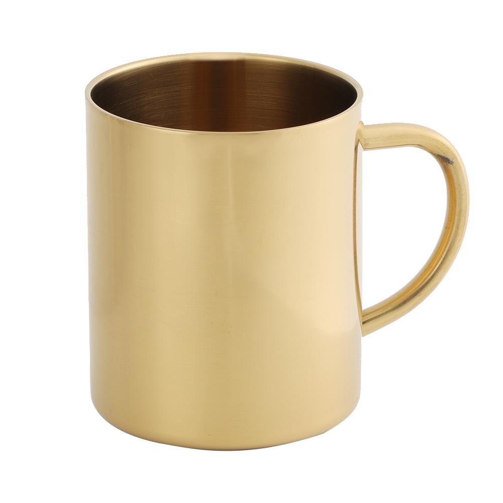 

304 Stainless Steel Dual Layer Anti Scalding 400mL Coffee Beer Mug Cup(Gold)