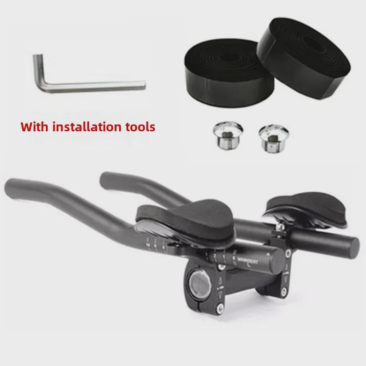 Road Bike TT Rest Handlebar with Aerodynamic Wind Breaking Tape & Belt for Long-Distance