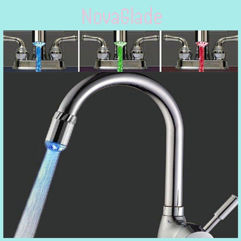 Premium Style Rgb Led Light Tap With Temperature Sensor For Kitchen And Bathroom Faucets