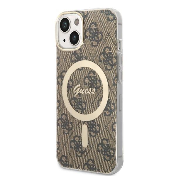 Hülle für iPhone 14 Plus Guess MagSafe Braun